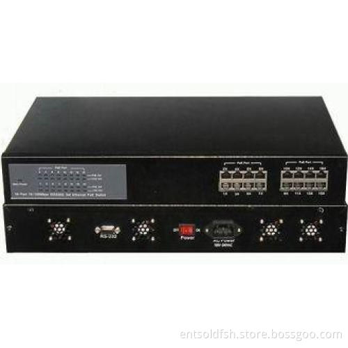 16 Port Switch Power Over Ethernet Full / Half Duplex Auto